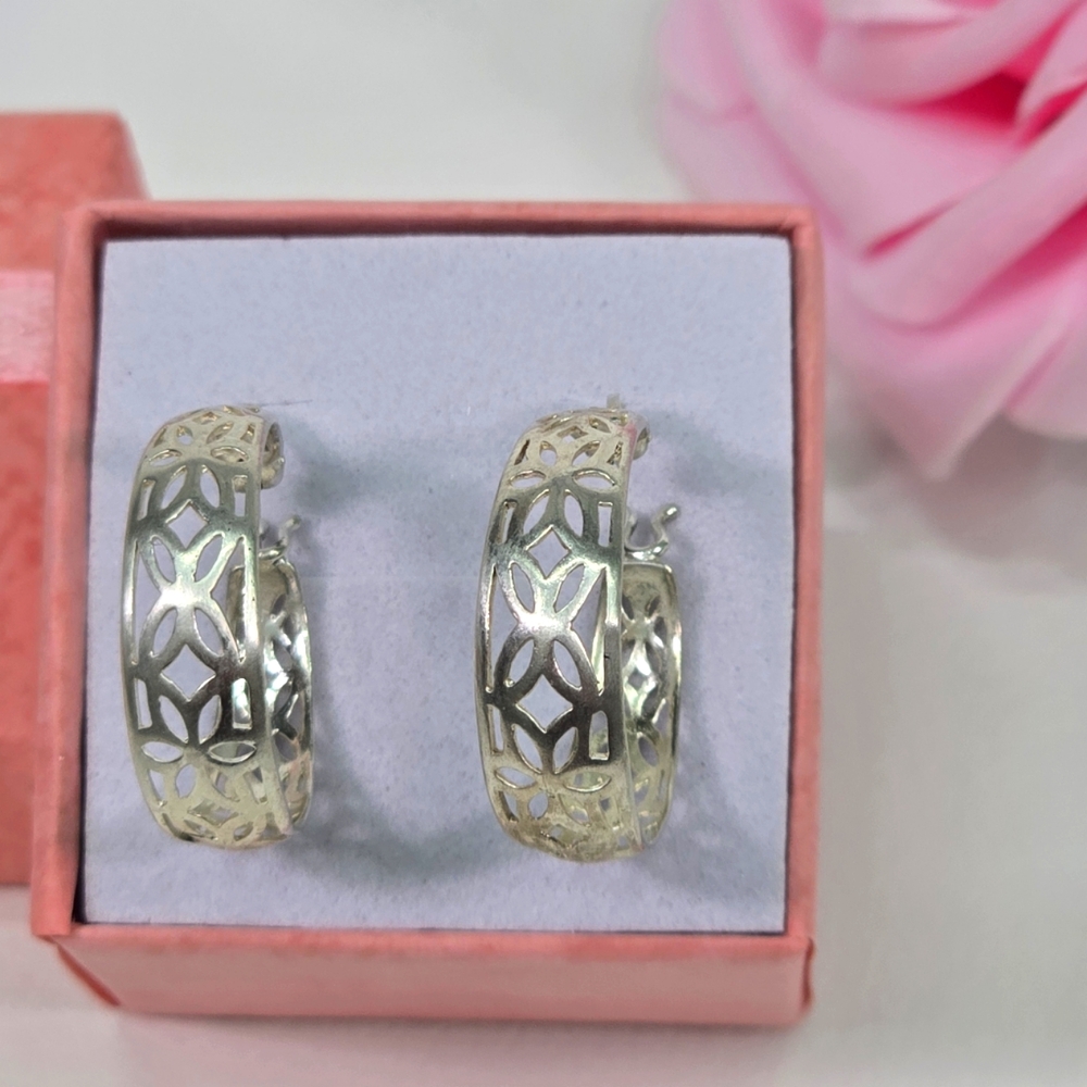 Elegant Sterling Silver Hoop Earrings